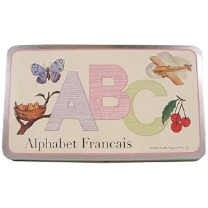 Cavallini Vintage French Look Alphabet Francais Flash Cards in Tin
