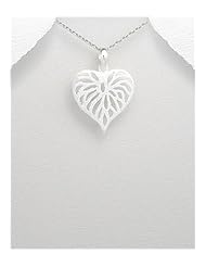 Leaf Pendant Necklace In 92.5 Sterling Silver