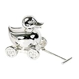 Elegant Baby Silver Plated Duck Pull Toy Bank