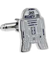 Star Wars Cufflinks R2D2 White Blue Comic Silver Wedding Mens Cuff Links