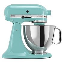 KitchenAid KSM150PSAQ Stand Mixer, Martha Stewart Blue Collection Artisan 5 Qt. Aqua Sky