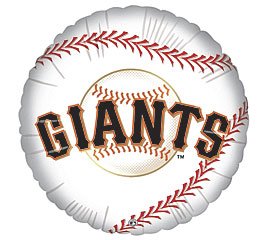 6- Licensed MLB San Francisco Giants 18 Foil Balloons For Parties And Team Spirit
