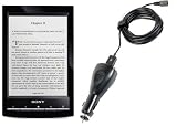 UltimateAddons 2 in 1 USB Car Charger for Sony PRS-T1, including 2 Metre long straight USB data cable