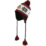 Chicago Blackhawks Striped Snowflake Beanie Black One Size