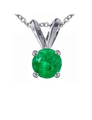 1.50 CT Emerald Solitaire Pendant 14K Gold