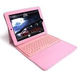 Pink Apple iPad2 boothtooth wireless keyboard PU leather case