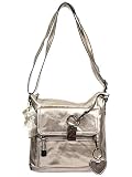Giani Bernini Leather Cross X Body Bag Purse Pewter