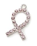 Pink Rhinestone Awareness Ribbon Charm Pendant, 1 Pc Pkg (Pack of 1)