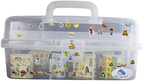 2 Tray Storage Box with Stickers for Boys