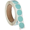Roll Products 119-0004 Adhesive Dot Label, 1" Diameter, For Inventory and Marking, Aqua (Roll of 1000)