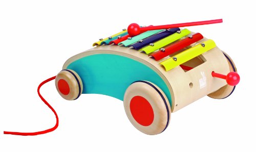 Janod 4505374 - Xylo Roller Musikparade, Xylophon auf R&auml;dern zum Nachziehen im Preisvergleich 