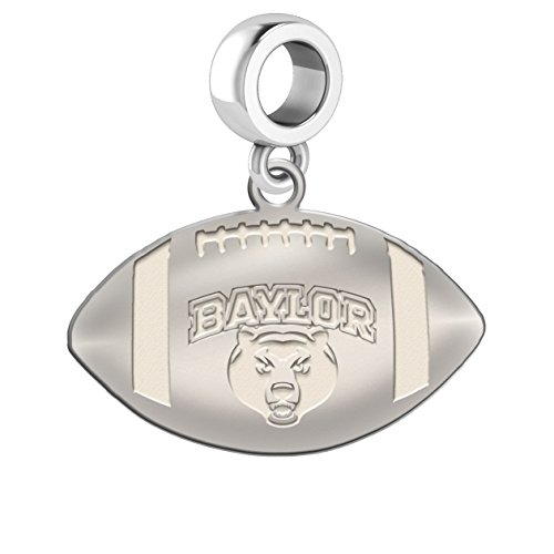 Baylor Bears Sterling Silver Football Cut Out Drop Charm Fits All European Style Charm Bracelets