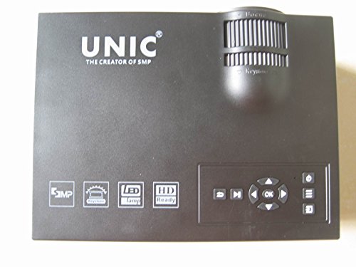 UNIC UC40 Smart Home Office Portable Open Air Theater HD Mini-Size Entertainment Gaming Projector for Iphone 6/6S Ipad Tablet with USB AV HDMI BLACK