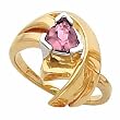14K Two-Tone Gold Pink Tourmaline Ring