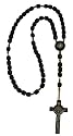 Men's St. Benedict Black Solid Wood Rosary- Made in Brazil