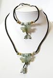 Jade Dragonfly Necklace and Bracelet Set