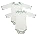 Organic Cotton Long-Sleeve Bodysuits 2-pk. - Sage Trim (0-3 mos.)