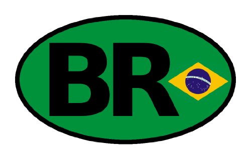 Brazil BR Flag Car Bumper Sticker Decal Oval