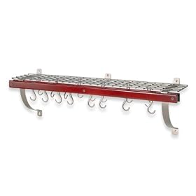 Royce Lighting RF47B Home Accents Wall Mount Wood and Metal Pot Rack