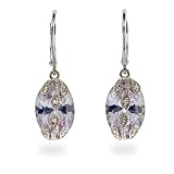 Eve's Addiction Designer Inspired Vintage Style Lavender CZ Earrings