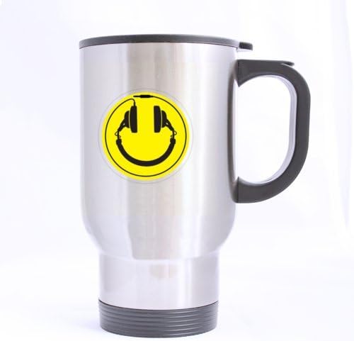 Fashion Modern Design Eyephone Creat A Funny Smile (Twin Side) Custom Travel Mug (Sliver/14Ounce)