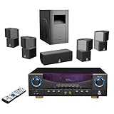 Pyle Home PT598AS 5.1-Channel 350 Watt Home Theater Receiver Surround Sound Package with Subwoofer/Center and 4 Satellite Speakers