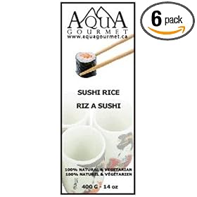 Aqua Gourmet Sushi Rice, 400-Grams (Pack of 6) by Aqua Gourmet