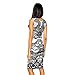 Doinshop Women Flower Printed Pencil Dress Fitted Sleeveless Dress Skirt