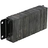 Vestil 1024-4.5 Horizontal Laminated Dock Bumper, Fabric Reinforced Rubber, Rectangular, 4 Holes, 10" Height, 24" Width, 4-1/2" Depth