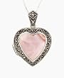 Sterling Silver, Marcasite & Pink Shell Heart Locket Sterling Silver, Marcasite & Pink Shell Heart Locket