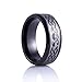 King Will 8mm Black Tungsten Carbide Ring Polished Finish the Claddagh Irish Engagement Wedding Bands