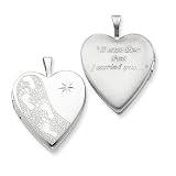 Sterling Silver 20mm D/C Footprints Heart Locket
