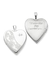 Sterling Silver 20mm D/C Footprints Heart Locket