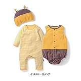 ハロウィン パンプキンボディスーツ 長袖 ロンパース キッズ　ベビー 衣装100％コットン ボディスーツ Tシャツ風　かぼちゃ　いちご　ハチ 　3点セット (95, C(ハチ))