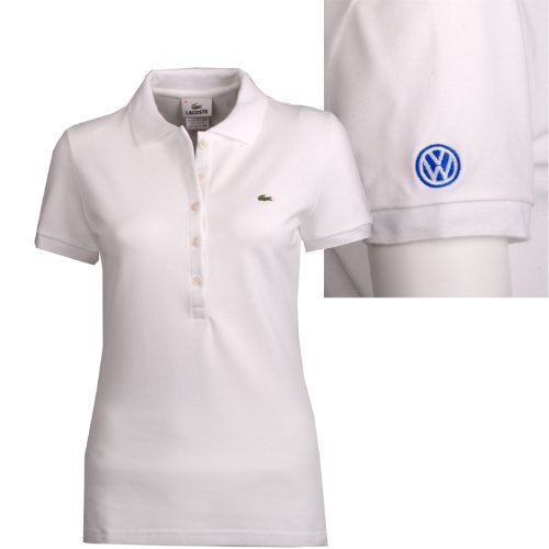 Genuine Volkswagen Ladies’ Lacoste® Polo – White – Size Small