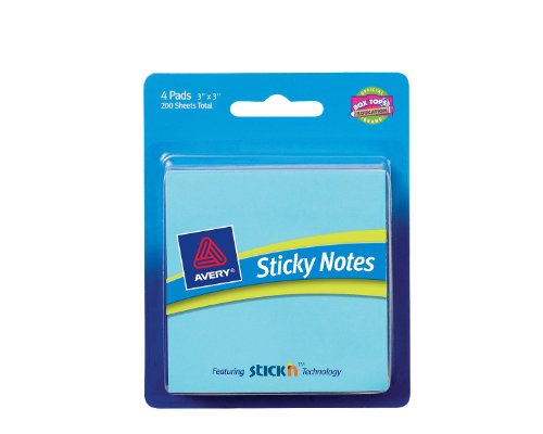 Avery Sticky Notes, 3 x 3 Inches, Assorted Pastel Colors, 200-Sheets (22541) Avery Sticky Notes, 3 x 3 Inches, Assorted Pastel Colors, 200-Sheets (22541)