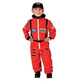 Jr. Astronaut Suit with Embroidered Cap, size 6/8 (orange)