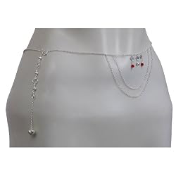 Back Belly Chain Body Jewelery in Silver Length 32 inches (b197)