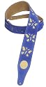 Levy's Leathers 2 1/2 Suede Leather Guitar Strap with Suede Butterflies Inlay,Royal Blue