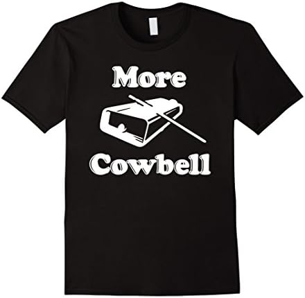 Men's More Cowbell Retro T-shirt - Drummer Brown Tee Shirt Gift Medium Black