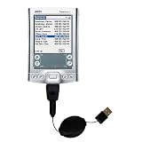 Retractable USB Cable for the PalmOne Tungsten E2 with Power Hot Sync and Charge capabilities - Gomadic Brand w/ TipExchange Technology