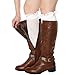 FAYBOX Women Lace Boot Socks Trim Leg Warmers Button Cuffs Toppers