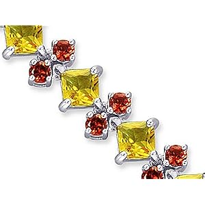Distinctive Design 13.00 carats total weight Princess and Round Cut Citrine... by