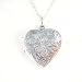 Sterling Silver Floral Pattern Large Heart Locket Necklace