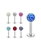 LB0019/Labret Lippenpiercing 1,2 x 8 mm mit Ferido Kugel-Swarowski Kristall 4 mm