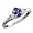 0.49 Ct Blue Oval Tanzanite and White Diamond 10k White Gold Ring