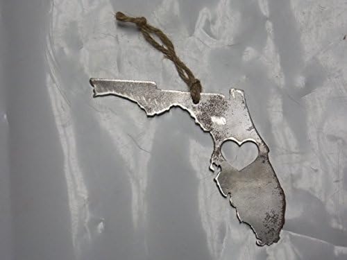 RVMetalshop Love Florida Handcrafted Rustic Steel Heart Ornament