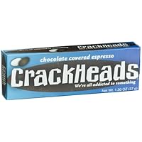 Crackheads Chocolate Covered Espresso Coffee Beans, White and Dark (Pack of 12)