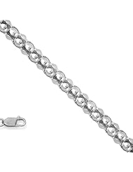 925 Sterling Silver Rhodium Plated 3.5 mm (9/64 Inch) Fancy Popcorn Chain Necklace 16" w/ Lobster Claw Clasp