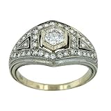 0.69 CT TW ROUND DIAMOND ANTIQUE STYLE ENGAGEMENT RING MADE IN 18K YELLOW GOLD